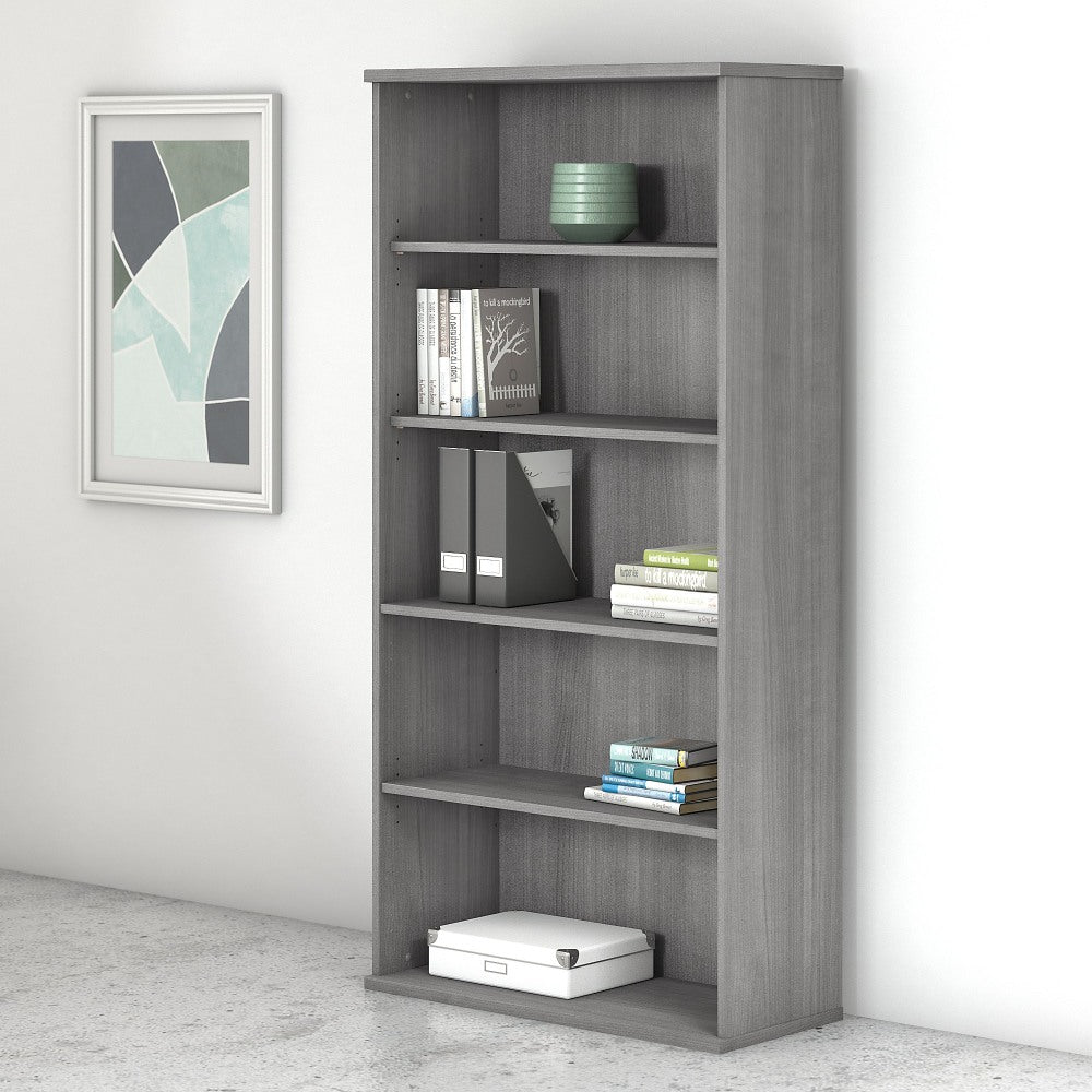 Bush Business Furniture Studio C 73inH 5-Shelf Bookcase, Platinum Gray, Standard Delivery