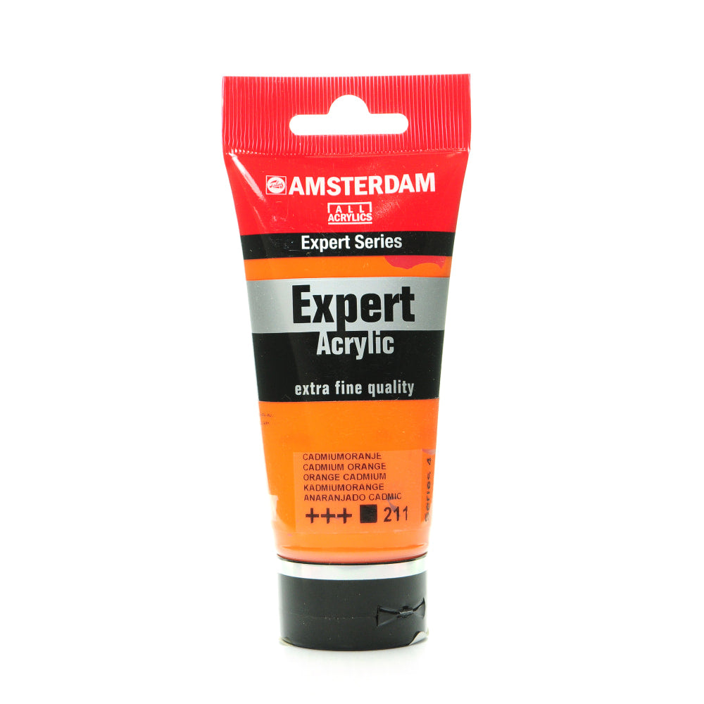 Amsterdam Expert Acrylic Paint Tubes, 75 mL, Cadmium Orange, Pack Of 2