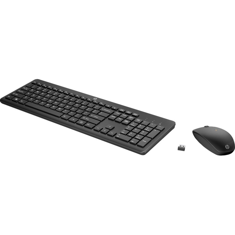 HP 235 Wireless Mouse and Keyboard Combo - USB Type A Wireless RF 2.40 GHz Keyboard - English (US) - USB Type A Wireless RF Mouse - 1600 dpi - AA, AAA - Compatible with Desktop Computer for Mac, PC