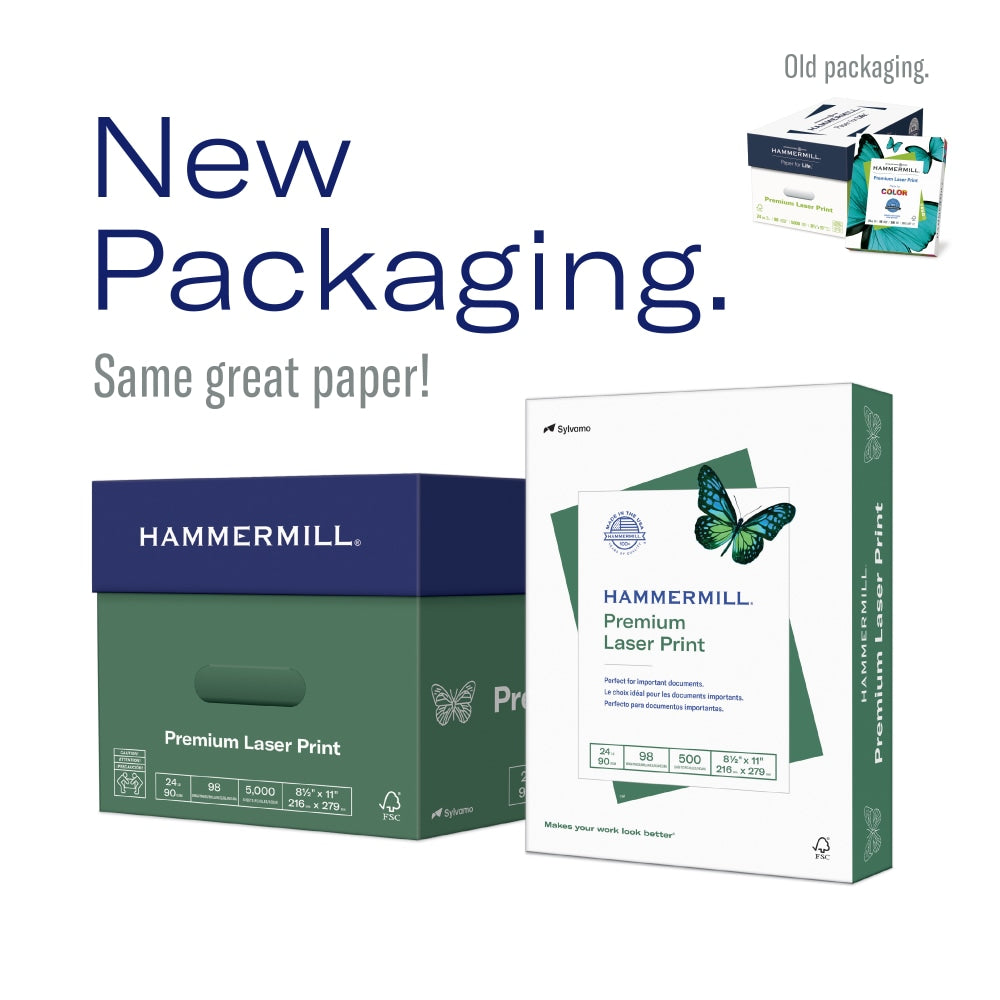 Hammermill Premium Laser Paper, White, Letter Size (8 1/2in x 11in), 160000 Sheets Total, 10 Reams Per Case, Pallet Of 32 Cases, 500 Sheets Ream, 24 Lb, 98 Brightness