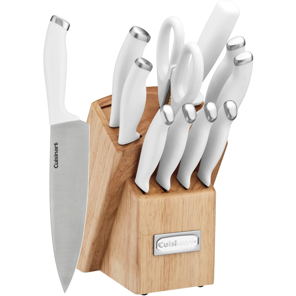 Cuisinart 12-Piece Cutlery Block Set, 9-1/2in x 14-1/2in x 5-13/16in, White