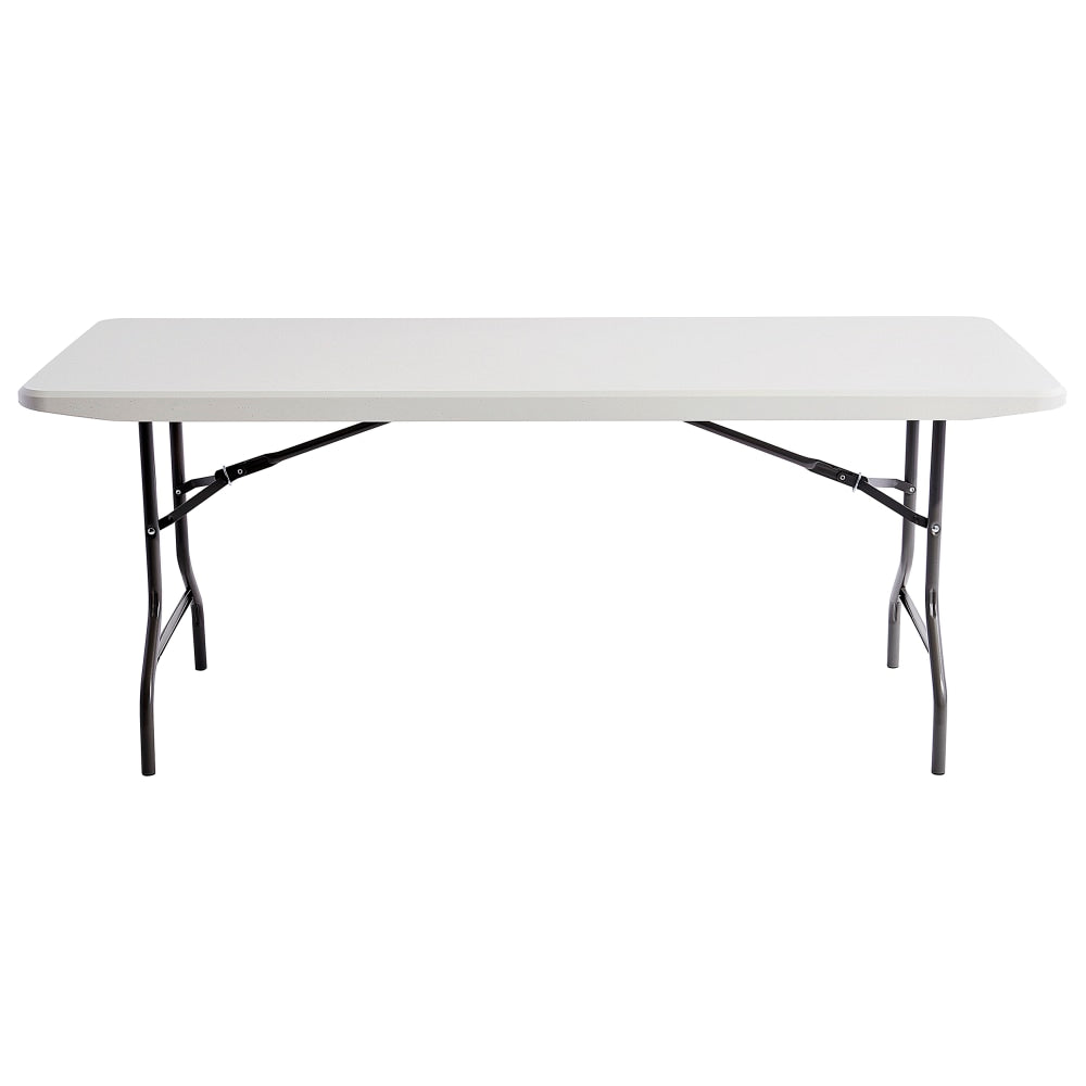 Realspace Molded Plastic Top Folding Table, 29inH x 72inW x 30inD, Gray Granite