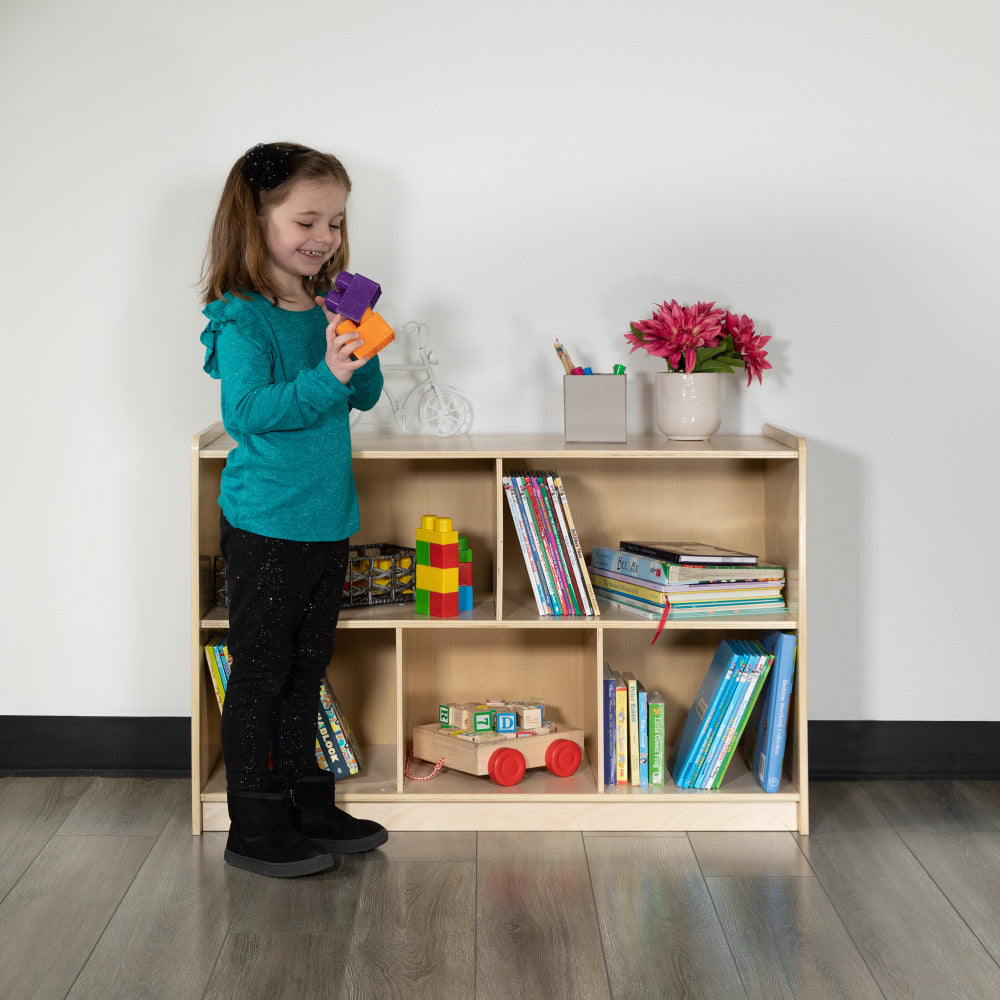 Flash Furniture Wooden School Classroom Storage Cabinet/Cubby, 24inH x 36inW x 15inD, Natural