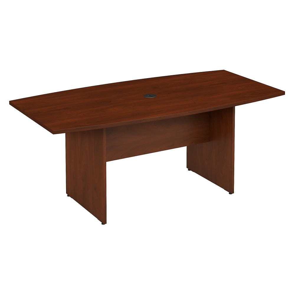 Bush Business Furniture 72inW x 36inD Boat Shaped Conference Table with Wood Base, Hansen Cherry, Standard Delivery