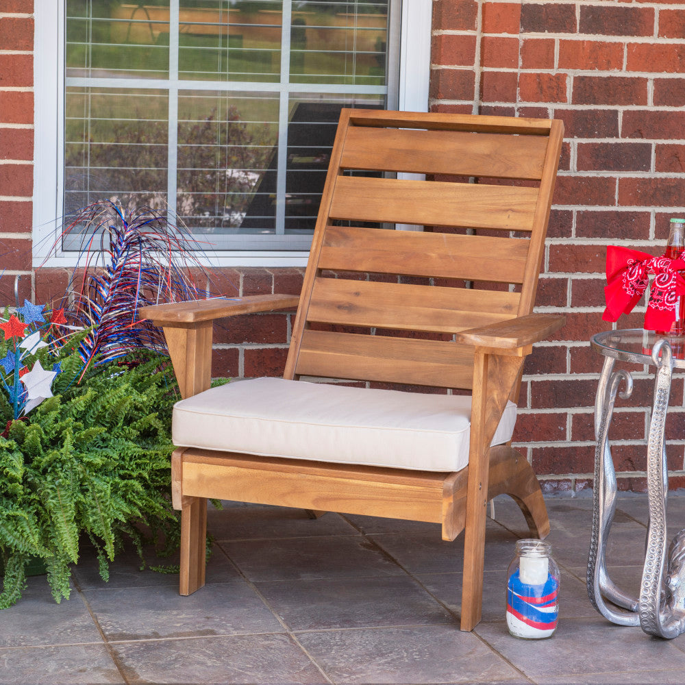 Linon Dixon Outdoor Chair With Cushion, Brown