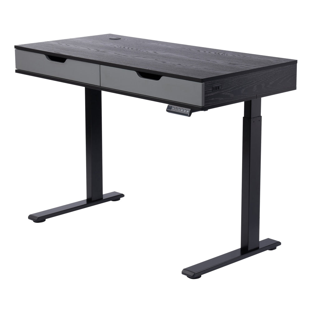 Realspace Smart Electric 48inW Height-Adjustable Standing Desk, Black/Gray