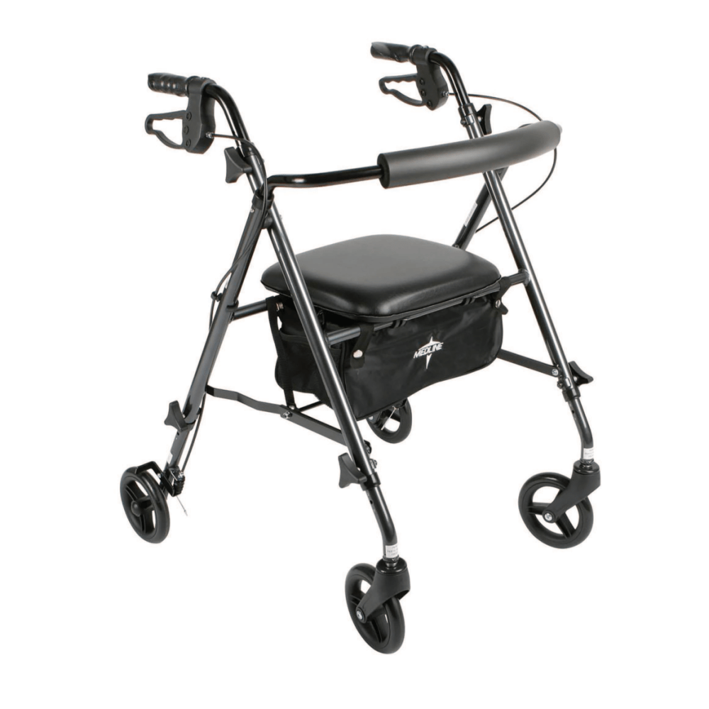 Medline Guardian Ultralight Rollator, 6in Wheels, Black