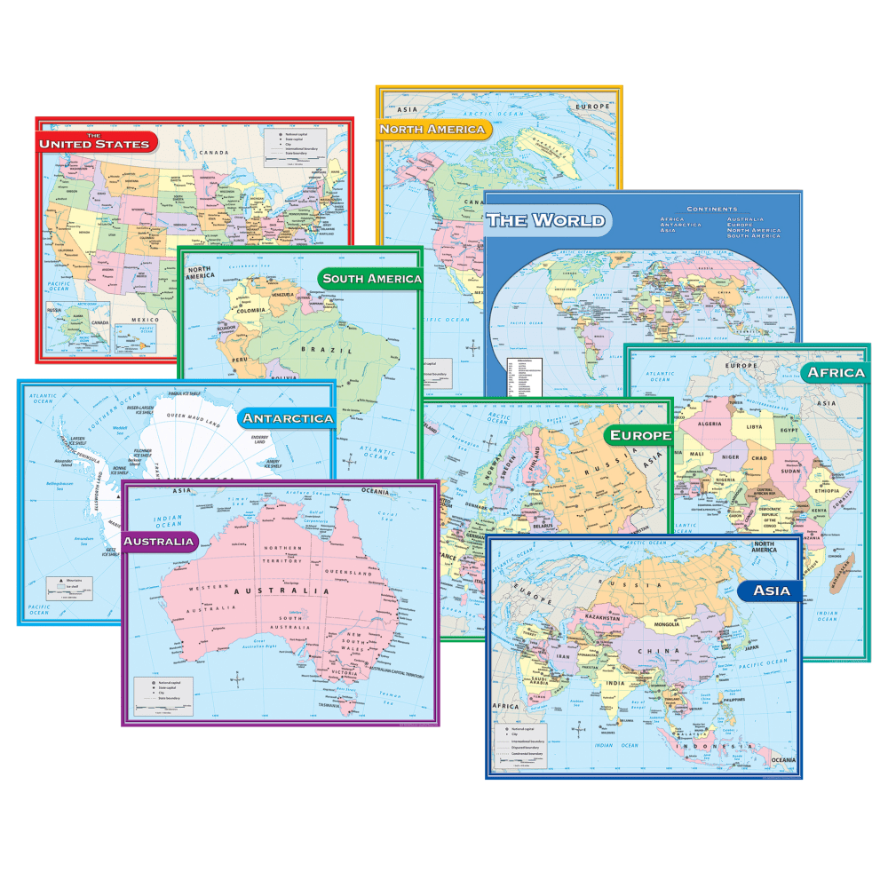 Teacher Created Resources Map Charts Set, 17in x 22in