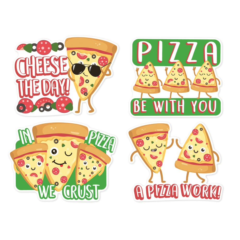 Eureka Jumbo Scented Stickers, Pizza, 12 Stickers Per Pack, Set Of 6 Packs