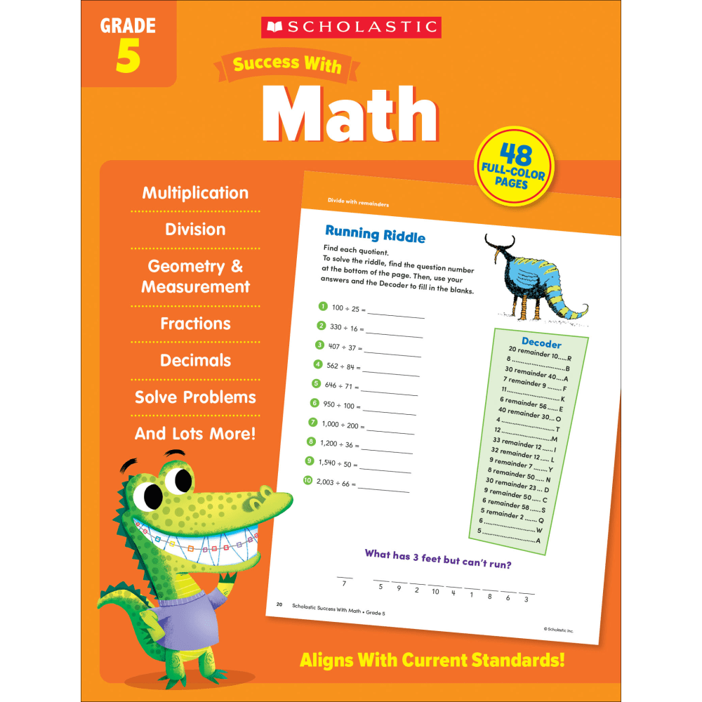 Scholastic Success With Math Workbook, Grade 5