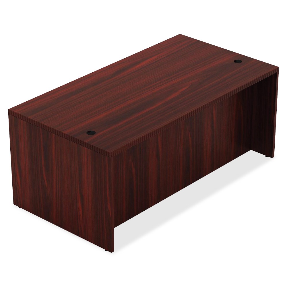 Lorell Chateau 60inW Shell Computer Desk, Mahogany