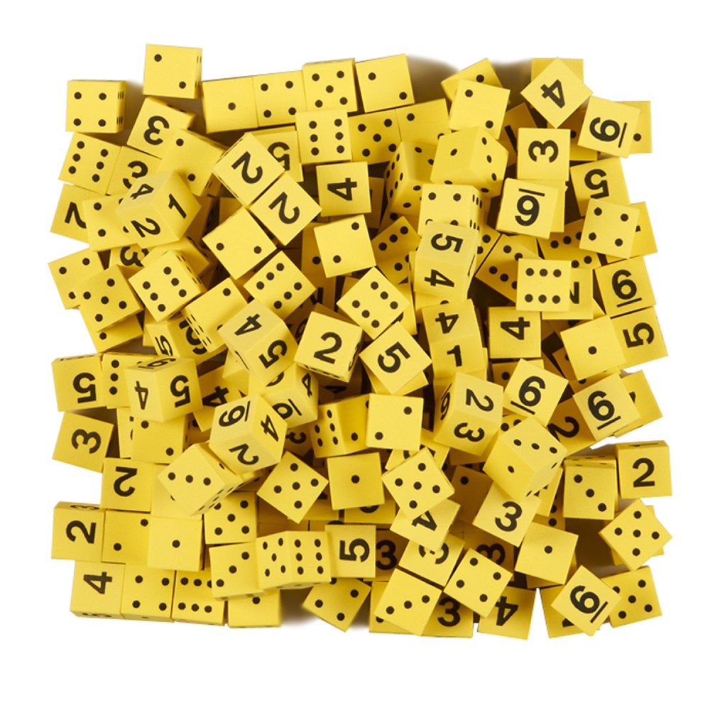 Koplow Games Foam Dice, 5/8in, Yellow, Pack Of 200 Dice