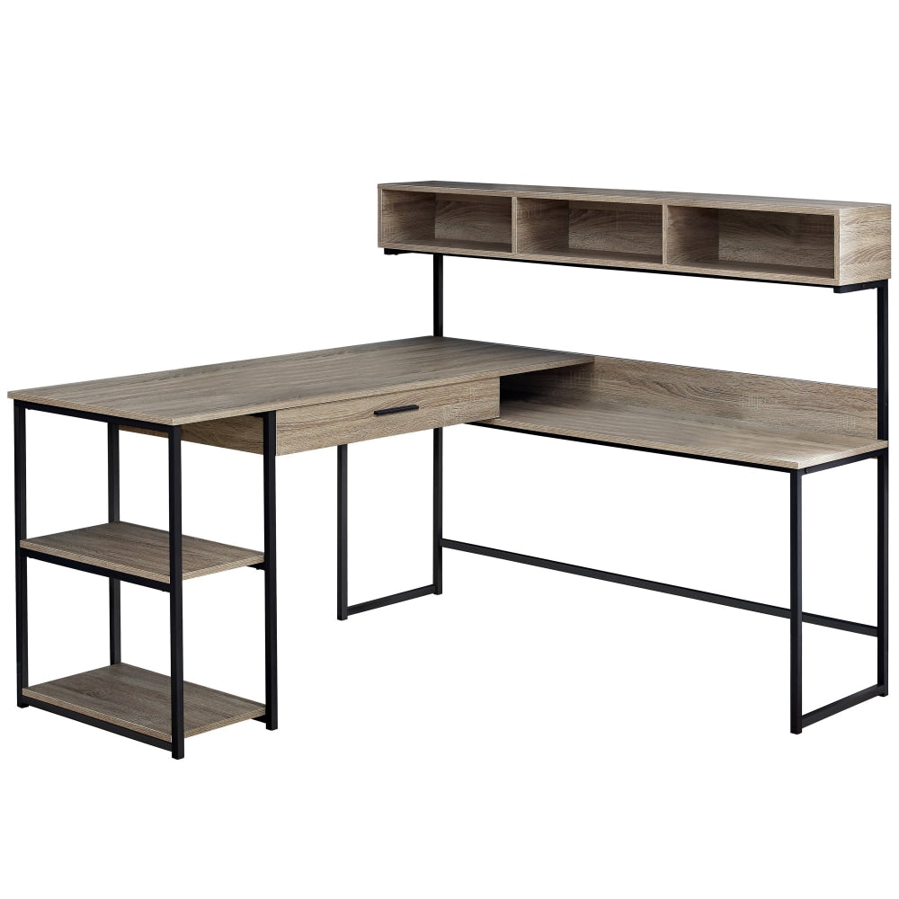 Monarch Specialties 59inW Corner Desk Workstation, Dark Taupe