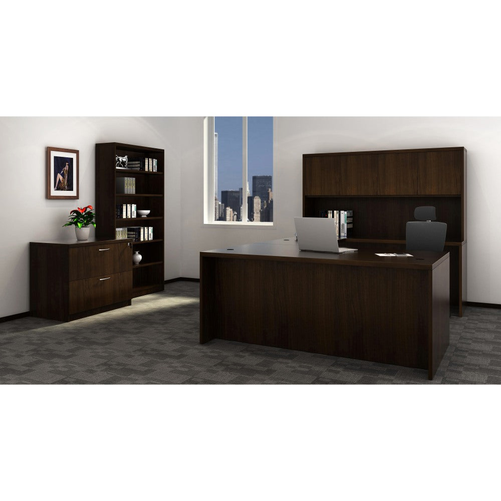 Lorell Chateau 60inW Shell Computer Desk, Mahogany