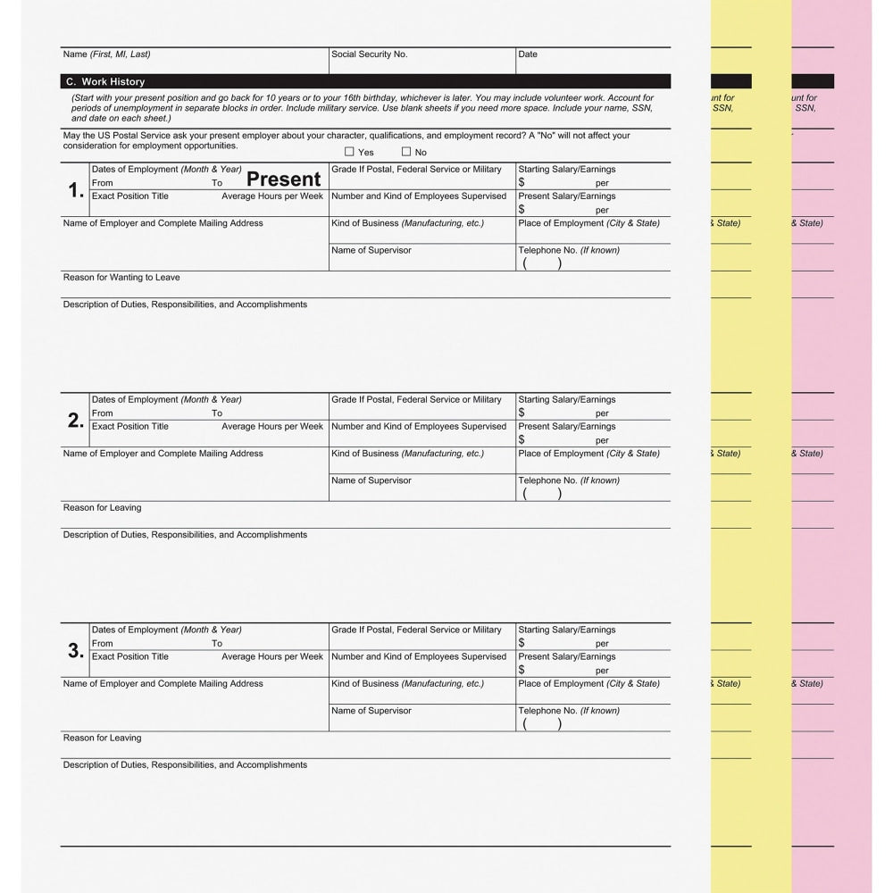 PM Printer Reverse Carbonless Copy Paper, Yellow/Pink, Letter (8.5in x 11in), 835 Sheets Per Case, 20 Lb