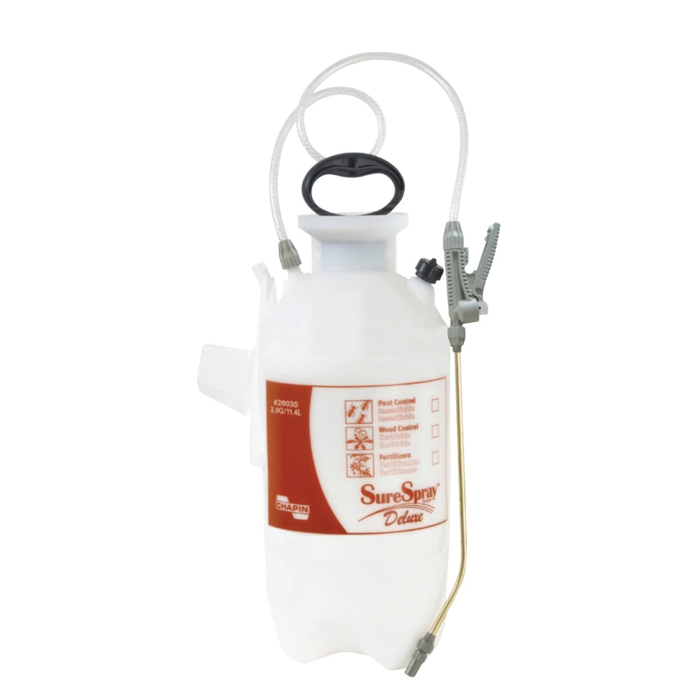 Chapin SureSpray Poly Sprayer, 3 Gallon, 8 1/4inH x 8 1/4inW x 22 1/2inD, Translucent