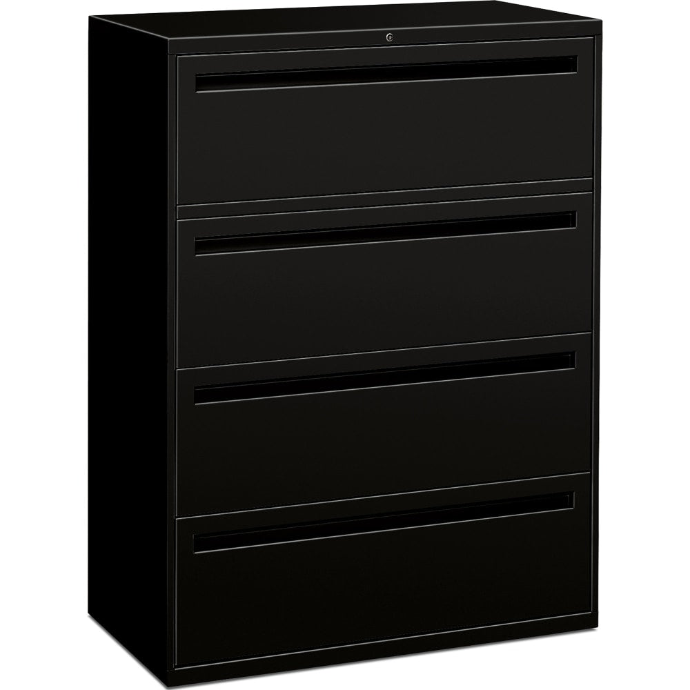 HON Brigade 700 42inW x 19-1/4inD Lateral 4-Drawer File Cabinet, Black