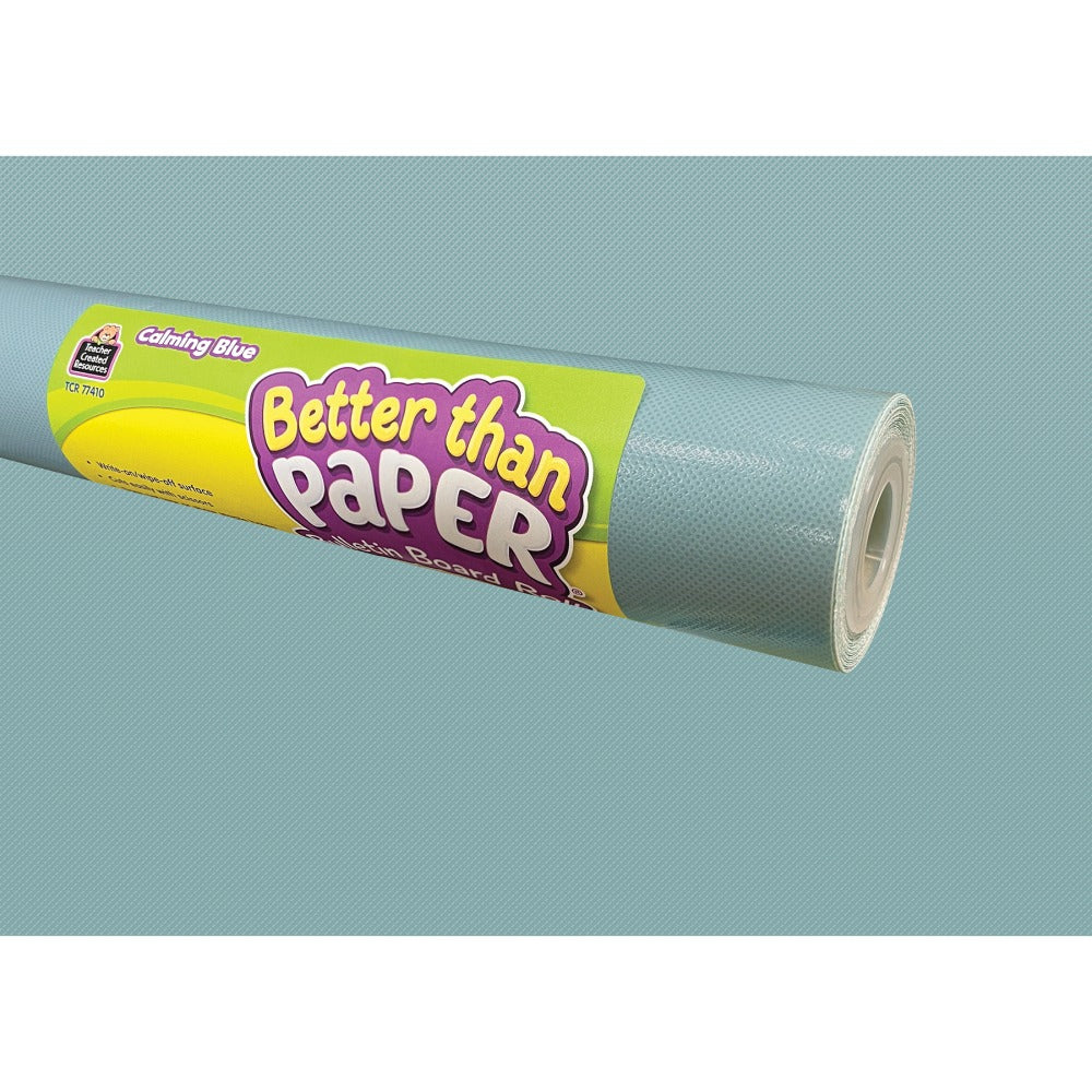 Teacher Created Resources Better Than Paper Bulletin Board Paper Rolls, 4ft x 12ft, Calming Blue, Pack Of 4 Rolls