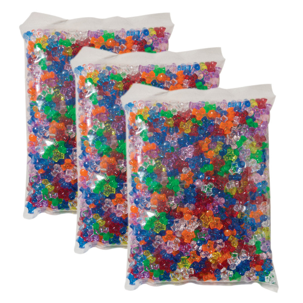 Creativity Street Tri-Beads, 3/8in, Assorted Colors, 1,000 Pieces Per Pack, Set Of 3 Packs