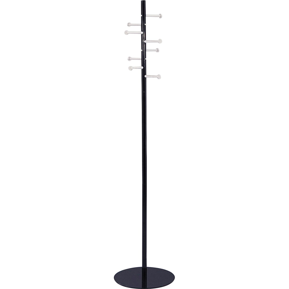 Safco Spiral-Head Coat Tree, 67in x 15in, Black