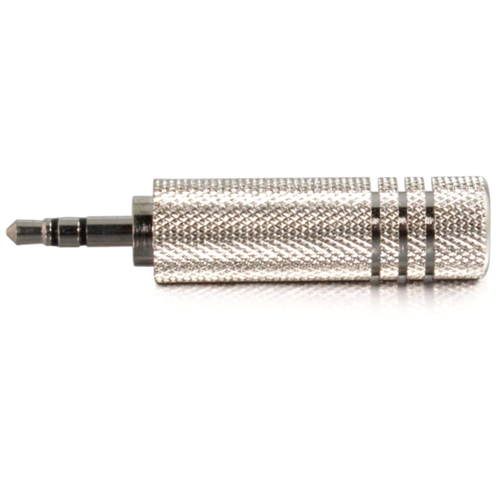 C2G 3.5mm Stereo Male to 6.3mm (1/4in) Stereo Female Adapter - 1 x Mini-phone Male - 1 x 6.35mm Audio Female - Metallic Silver