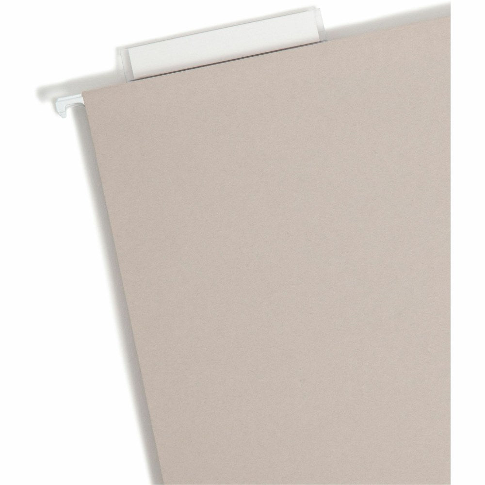 Smead TUFF 1/3 Tab Cut Letter Recycled Hanging Folder - 8 1/2in x 11in - 3in Expansion - Top Tab Location - Assorted Position Tab Position - Steel Gray - 10% Recycled - 18 / Box