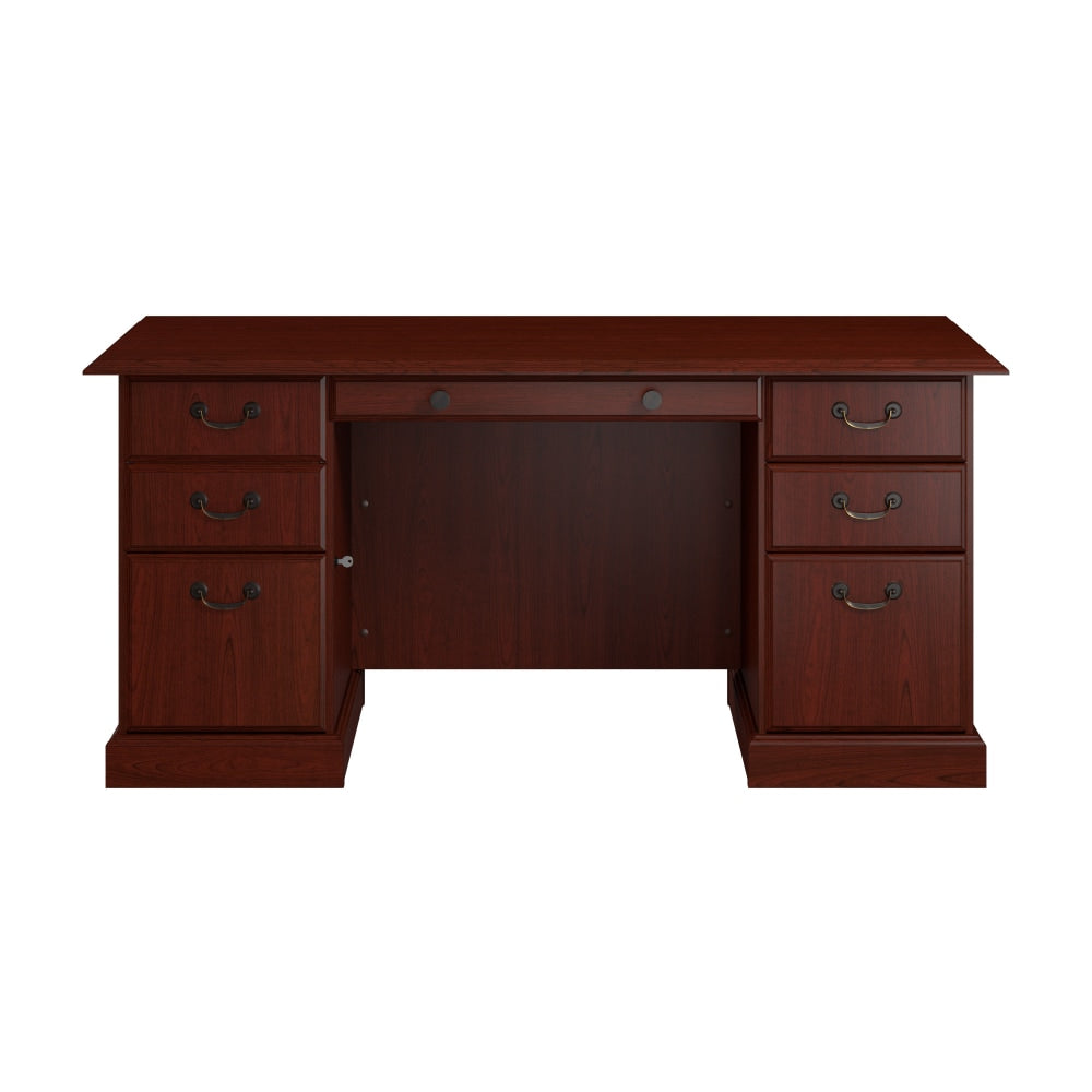 Bush Business Furniture Arlington Executive 66inW Computer Desk, Harvest Cherry, Standard Delivery