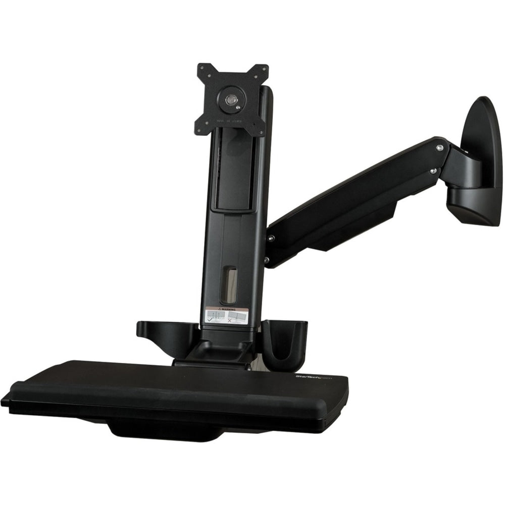 StarTech.com Wall Mounted Sit Stand Desk - For Single Monitor up to 34in - Height Adjustable Standing Desk Converter