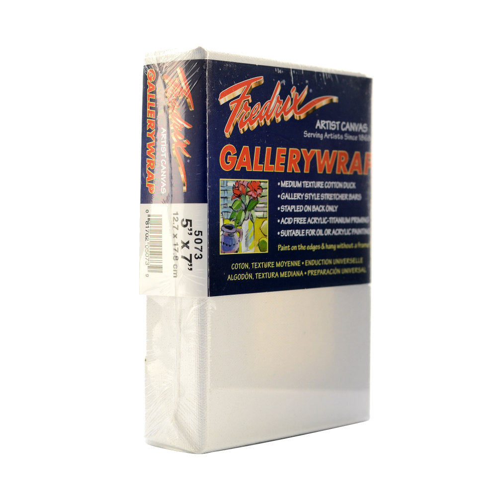 Fredrix Gallerywrap Stretched Canvases, 5in x 7in x 1in, Pack Of 2