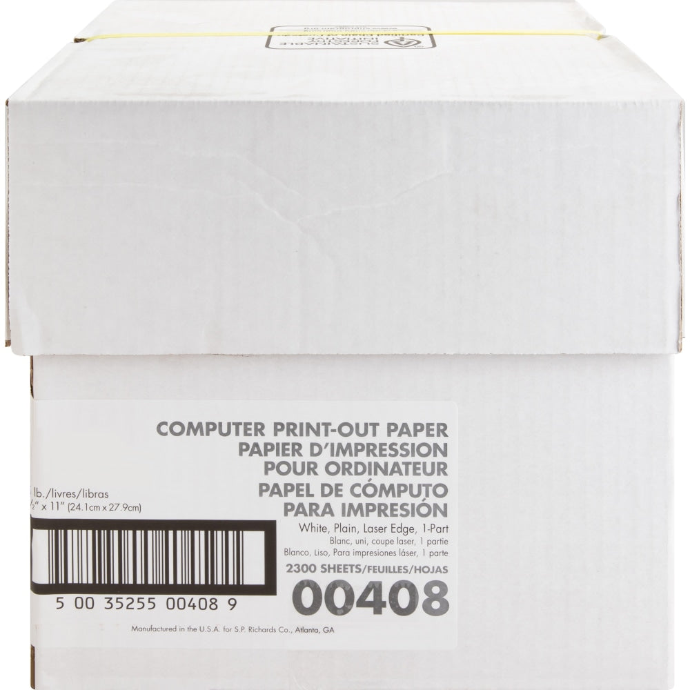 Sparco Continuous Paper, 9 1/2in x 11in, 20 Lb, White, Carton Of 2,300 Forms