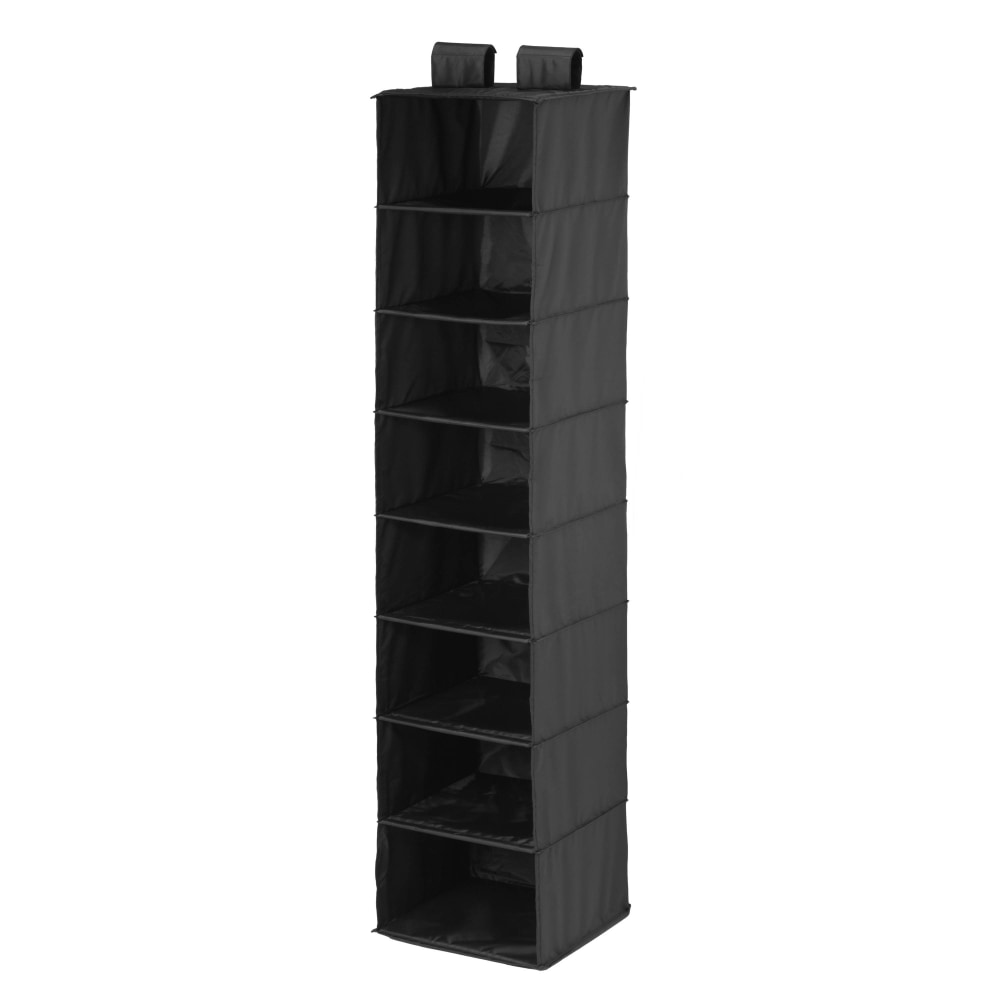 Honey-Can-Do 8-Shelf Hanging Vertical Closet Organizer, 54inH x 12inW x 12inD, Black