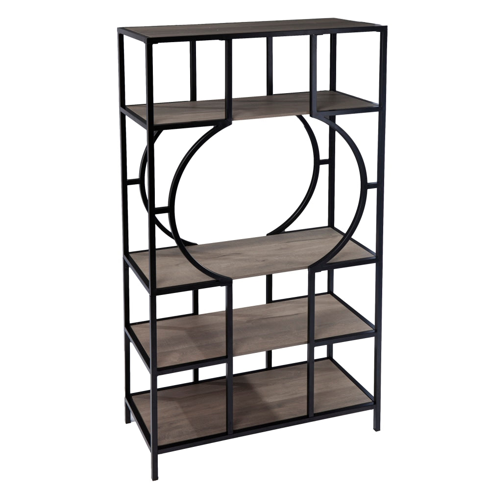 SEI Furniture Tyberton 69inH 5-Tier Bookcase, Brown