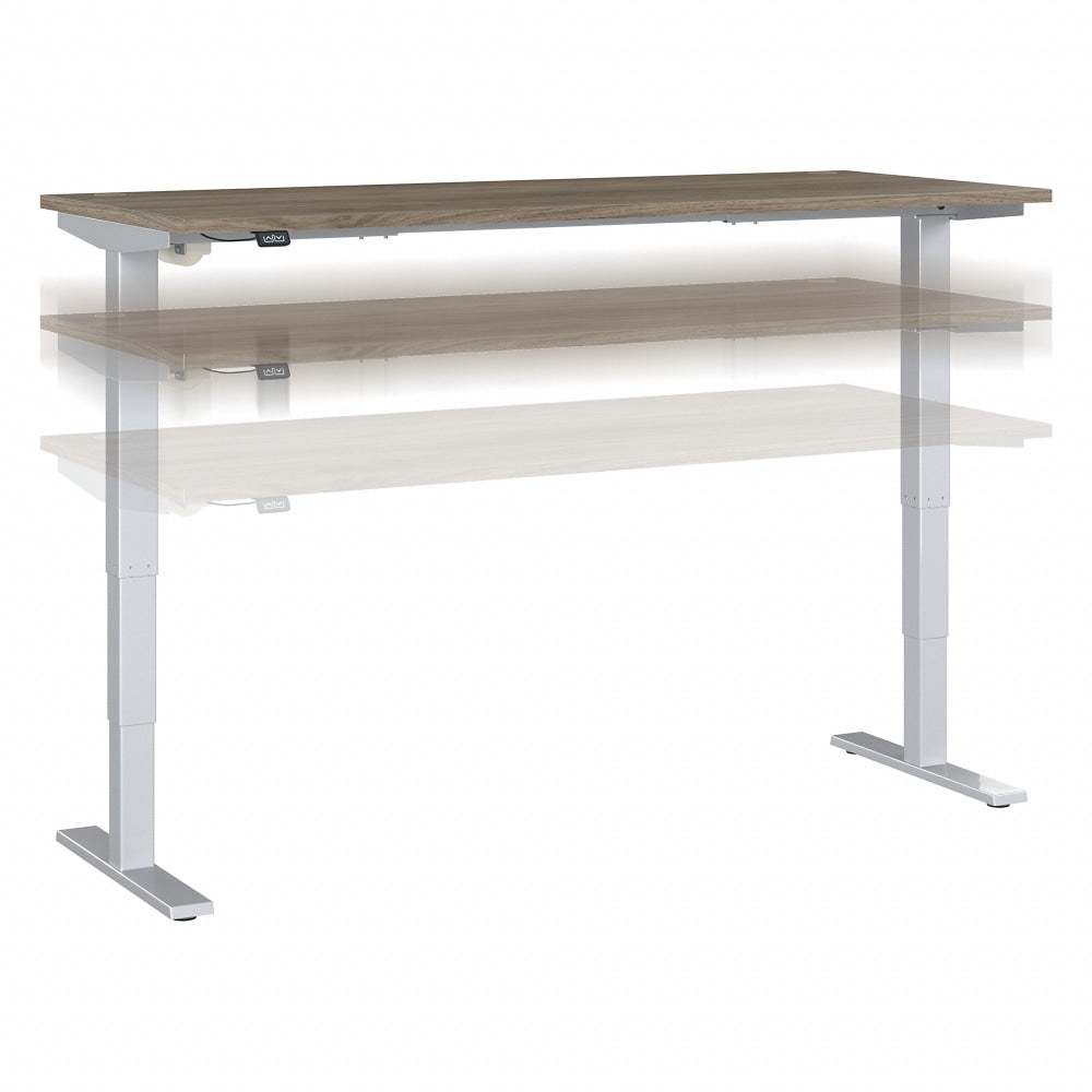 Bush Business Furniture Move 40 Series Electric Height-Adjustable Standing Desk, 28-1/6inH x 71inW x 29-3/8in, Modern Hickory/Cool Gray Metallic, Standard Delivery