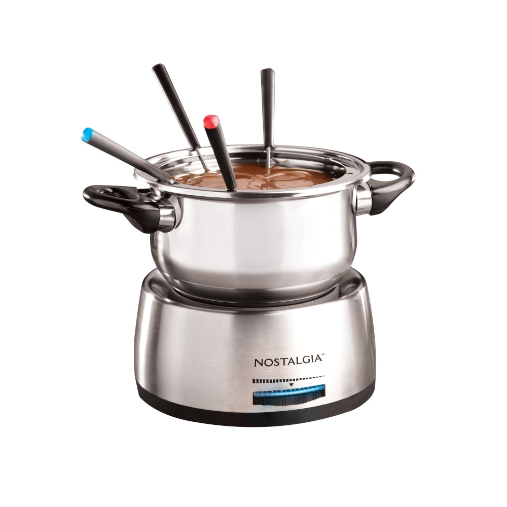 Nostalgia Electrics 6-Cup Stainless-Steel Electric Fondue Pot With Temperature Control