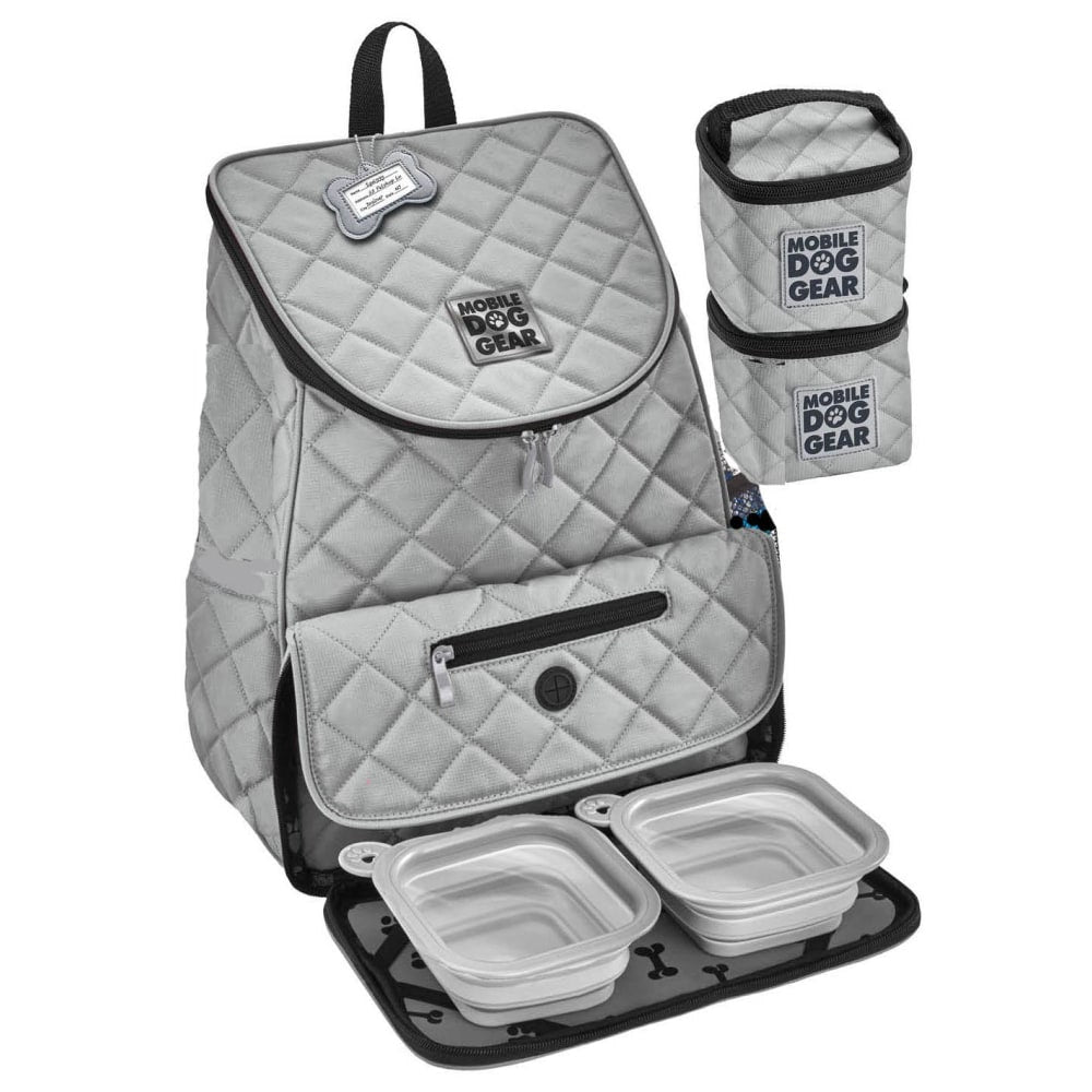 Overland Dog Gear Weekender Backpack, Navy/White Dots