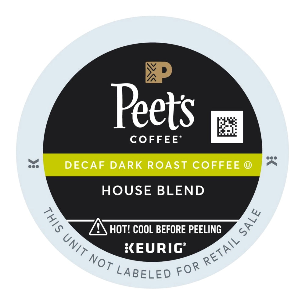 Peets Coffee & Tea Single-Serve Coffee K-Cup Pods, Decaffeinated, House Blend, Carton Of 22