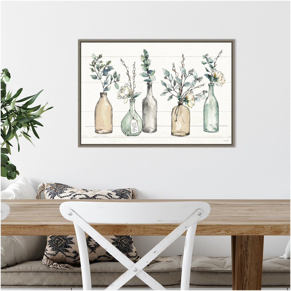 Amanti Art Modern Farmhouse I by Anne Tavoletti Framed Canvas Wall Art Print, 23in x 16in, Graywash