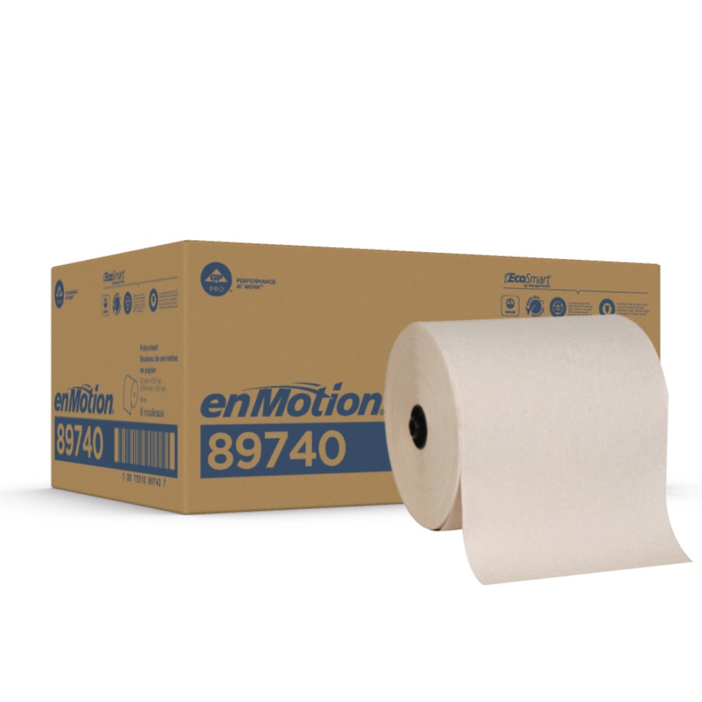 enMotion by GP PRO Flex 1-Ply Paper Towels, 100% Recycled, Brown, Pack Of 6 Rolls