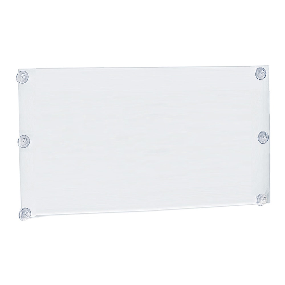 Azar Displays Acrylic Sign Frames With Suction Cups, 17inH x 22inW x 1/4inD, Clear, Pack Of 2 Frames