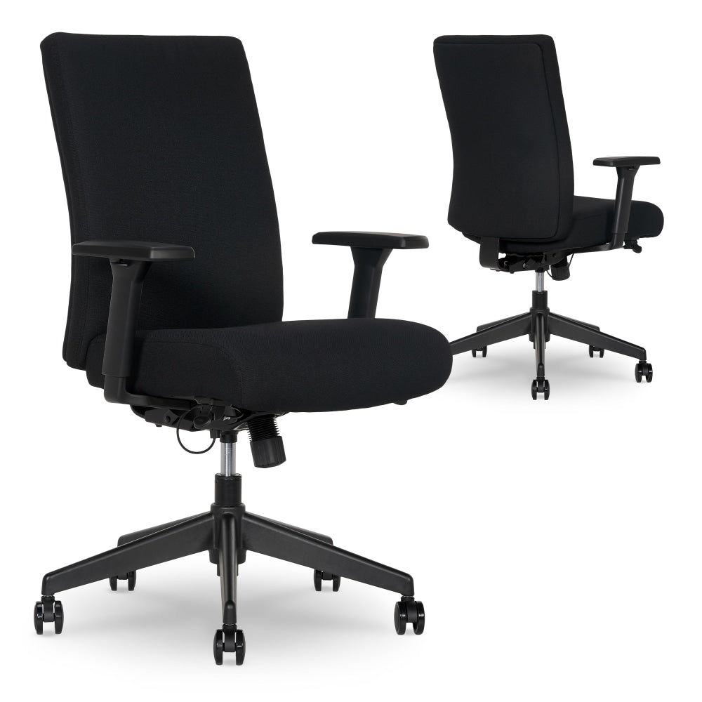 Serta Commercial Eco-2000 Ergonomic Fabric Mid-Back Task Chair, Black