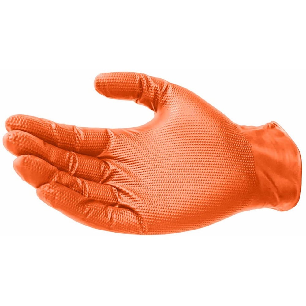 Venom Maximum Grip Nitrile Gloves - Chemical Protection - One Size Size - Diamond Textured - Orange