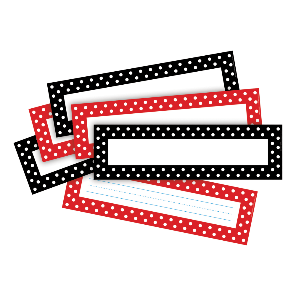 Barker Creek Bulletin Board Signs/Name Plates, 12in x 3 1/2in, Dots, Pack Of 72