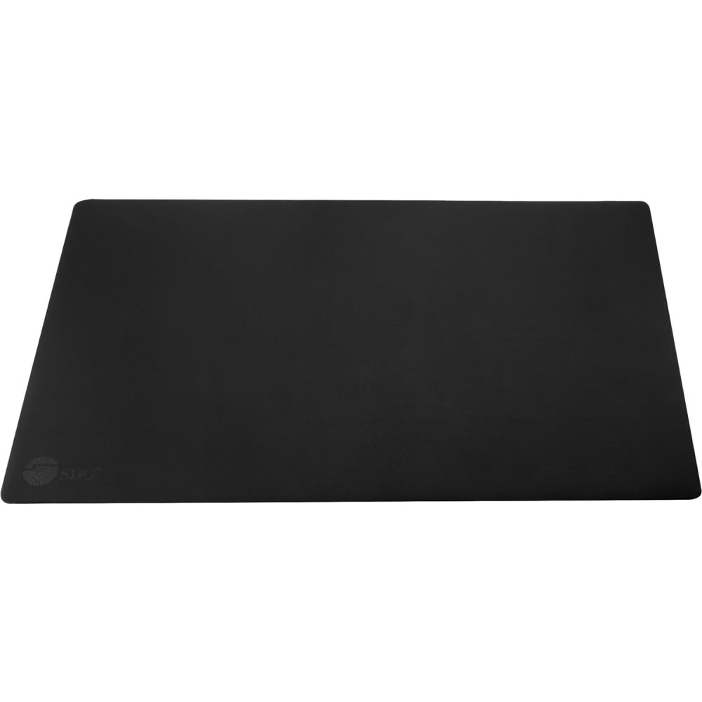 SIIG Large Artificial Leather Smooth Desk Mat Protector - Black - Rectangular - 22in Width x 0.12000in Depth - Artificial Leather - Black