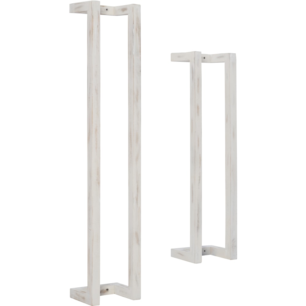 Powell Nettles Wood Towel Racks, 48inH x 9inW x 7-1/2inD, White, Set Of 2 Racks