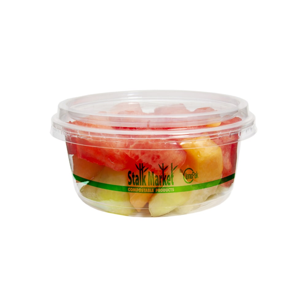 Stalk Market Compostable Hinged Deli Containers, 3in x 4.75in, 12 Oz, Clear, Pack Of 600