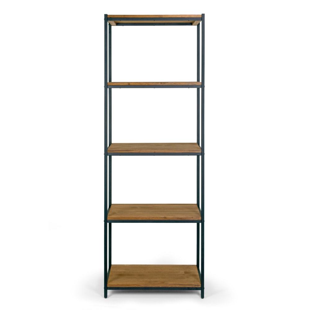 Glamour Home Ailis 75inH 5-Shelf Etagere Bookcase, Brown