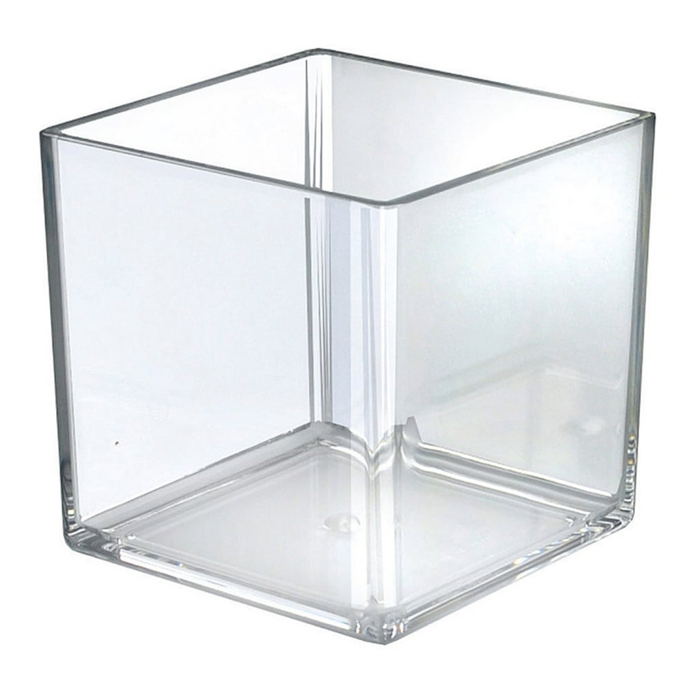 Azar Displays Deluxe Cube Bins, Small Size, 6in x 6in x 6in, Clear, Pack Of 4