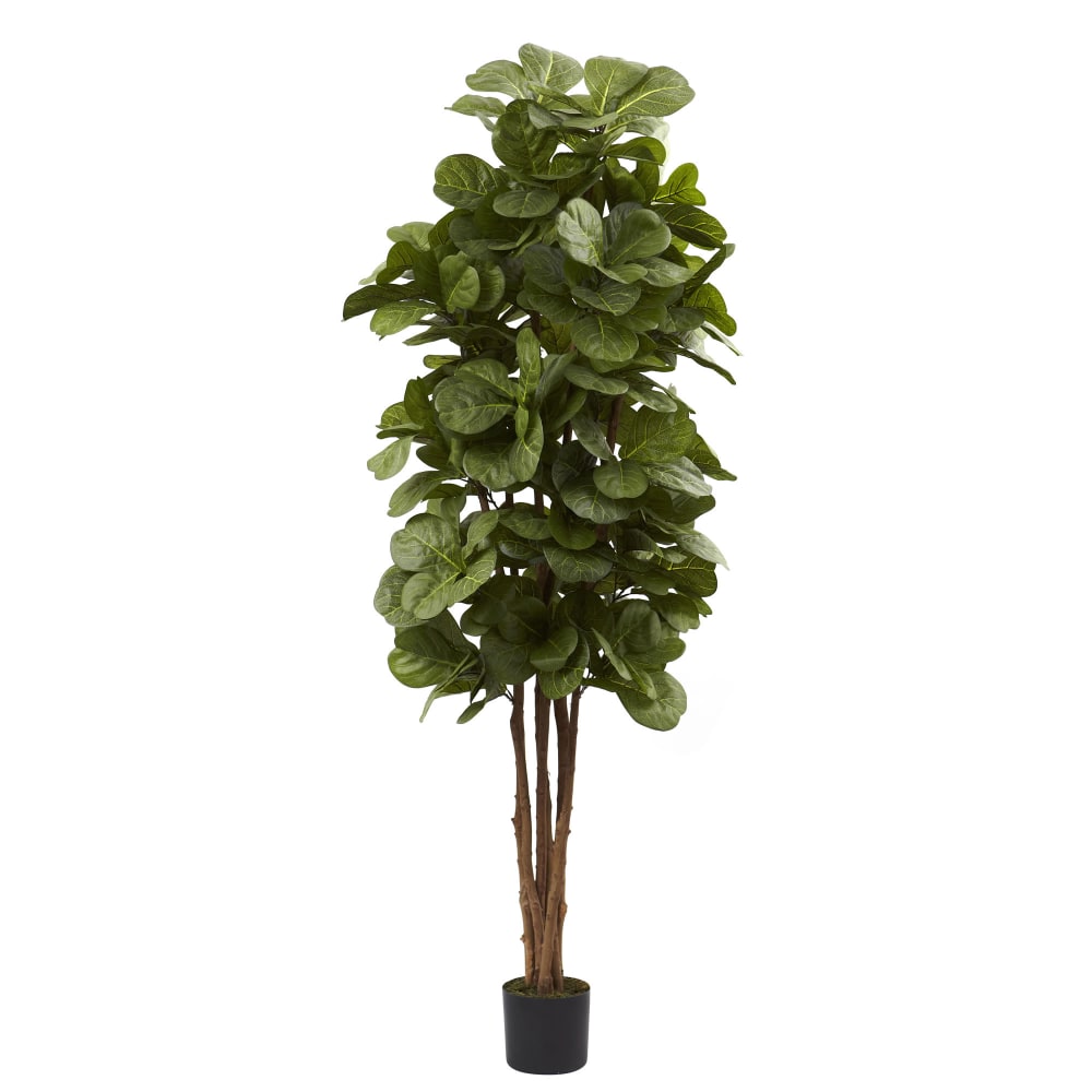 Nearly Natural 6ftH Polyester Fiddle Leaf Fig Tree With Pot, Green