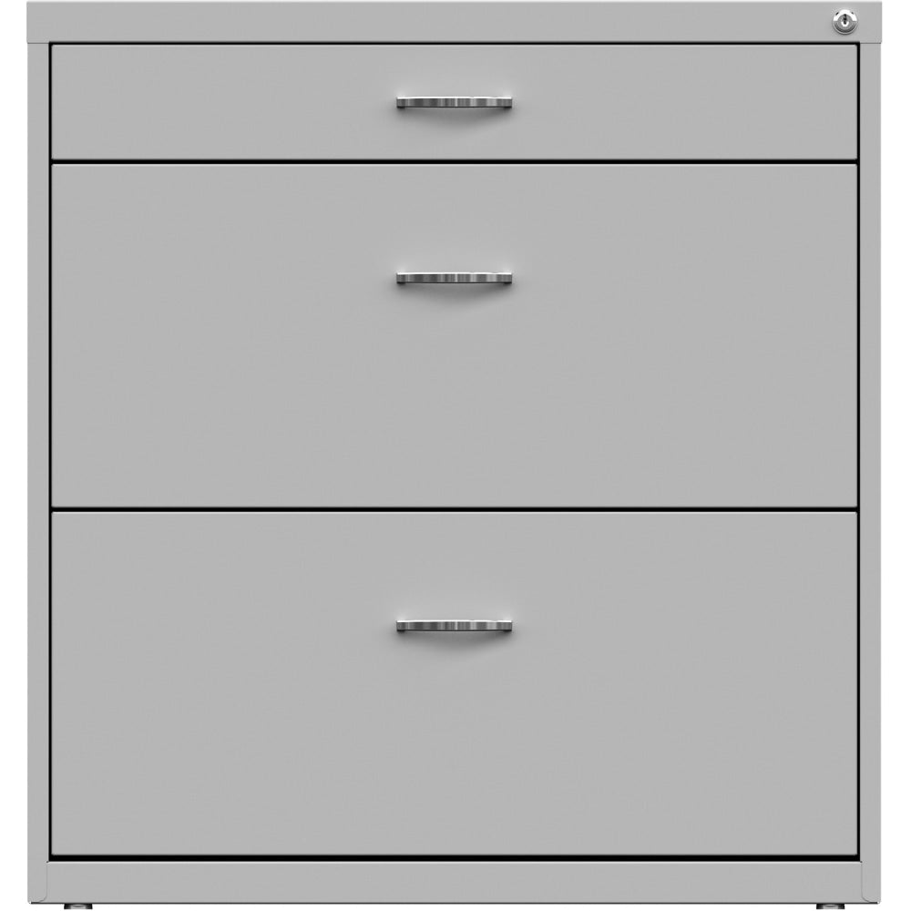 NuSparc 30inW x 17-5/8inD Lateral 3-Drawer File Cabinet, Silver