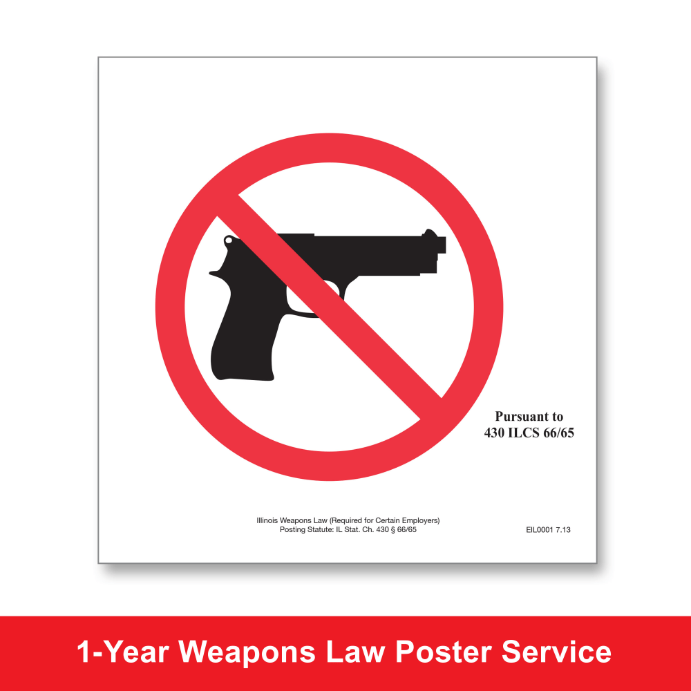 ComplyRight State Weapons Law 1-Year Poster Service, English, District Of Columbia, 8 1/2in x 11in